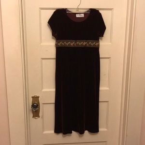 Fuzzy Maroon Dress w/ Flower Belt